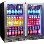 Schmick Twin Door Quiet Running Stainless Steel Heated Glass Door Bar Fridge Model SK246-HD