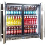 Schmick Twin Door Quiet Running Stainless Steel Heated Glass Door Bar Fridge Model SK246-HD