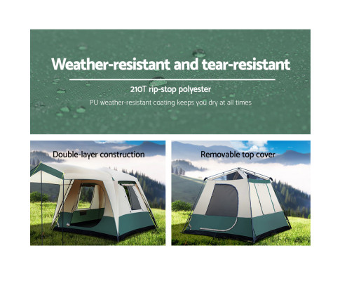 Weisshorn Instant Up Camping Tent 4 Person Pop up Tents Family Hiking Dome Camp TENT-C-FAST-240