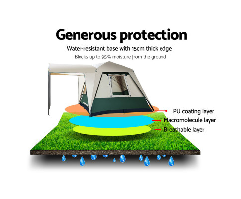 Weisshorn Instant Up Camping Tent 4 Person Pop up Tents Family Hiking Dome Camp TENT-C-FAST-240