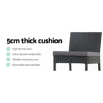 Gardeon Set of 4 Outdoor Bar Stools Dining Chairs Wicker Furniture ODF-BAR-CHAIR-BK-4X