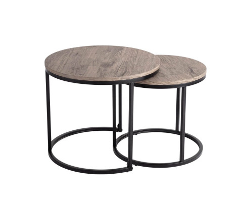 2 Piece Nesting Coffee Tables Set Dark Grey V264-TAB-721C-DGR