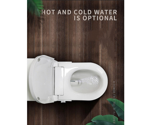 Non Electric Bidet Toilet Seat W/ Cover Bathroom Washlet Spray Water Wash V63-836451
