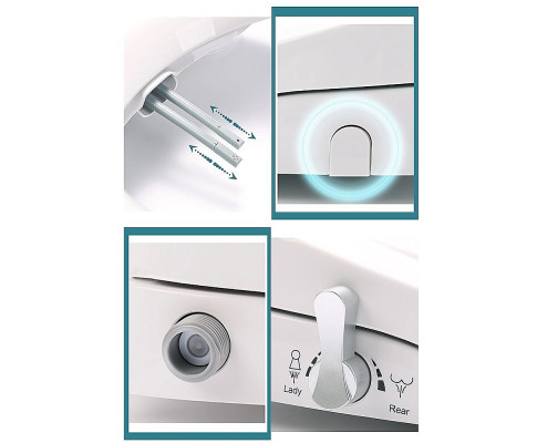 Non Electric Bidet Toilet Seat W/ Cover Bathroom Washlet Spray Water Wash V63-836451