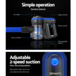 Devanti Handheld Vacuum Cleaner Cordless Handstick Stick 250W Brushless Motor VAC-CL-H-B8-BL