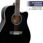 KARRERA Acoustic Guitar 12-String With EQ - Black 12s-eq-bk