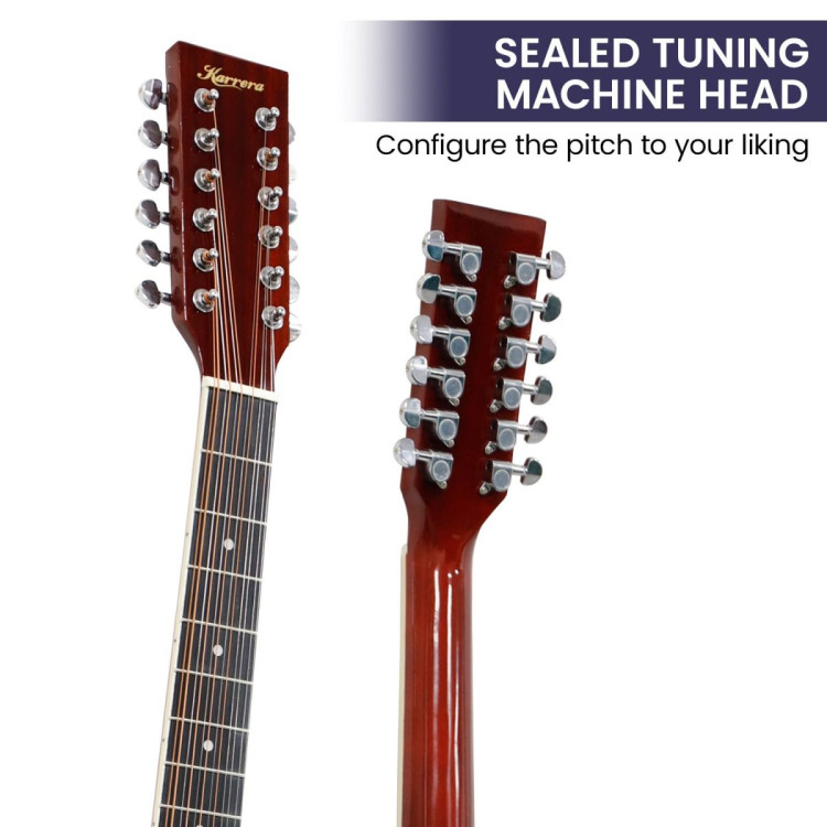 KARRERA Acoustic Guitar 12-String With EQ - Sunburst 12s-eq-sb