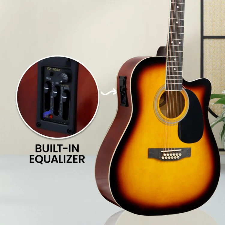 KARRERA Acoustic Guitar 12-String With EQ - Sunburst 12s-eq-sb