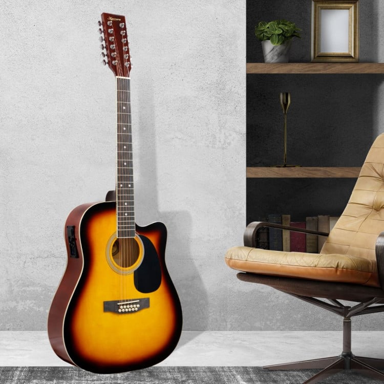 KARRERA Acoustic Guitar 12-String With EQ - Sunburst 12s-eq-sb