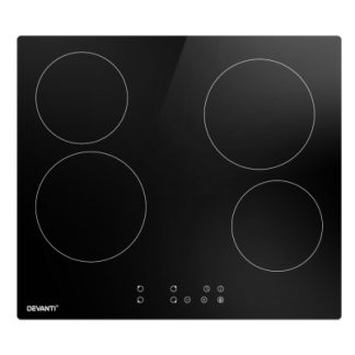 Devanti Electric Ceramic Cooktop 60cm Touch Control CCT-B-4E-4Z-TOUCH-BK