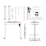 Artiss Electric Standing Desk Motorised Sit Stand Desks Table White 140cm HASD-114G-WHDF-WHDB-140