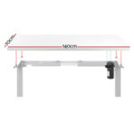 Artiss Electric Standing Desk Motorised Sit Stand Desks Table White 140cm HASD-114G-WHDF-WHDB-140