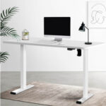 Artiss Electric Standing Desk Motorised Sit Stand Desks Table White 140cm HASD-114G-WHDF-WHDB-140