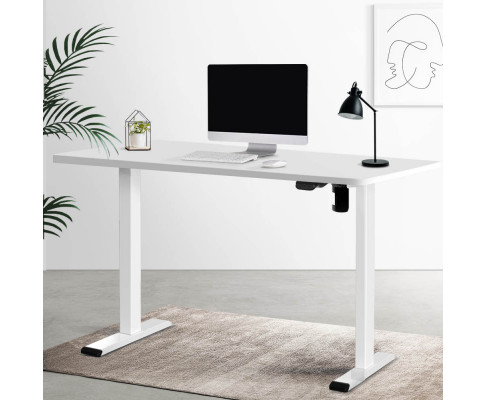 Artiss Electric Standing Desk Motorised Sit Stand Desks Table White 140cm HASD-114G-WHDF-WHDB-140