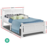 Double Size Wooden Bed Frame - White WBED-D-004D-137-AB