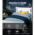 Double Size Wooden Bed Frame - White WBED-D-004D-137-AB