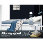 Double Size Wooden Bed Frame - White WBED-D-004D-137-AB