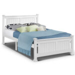 Double Size Wooden Bed Frame - White WBED-D-004D-137-AB