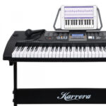 KARRERA 61 Keys Electronic LED Keyboard Piano With Stand - BLACK ekb-chj-61-bk-led