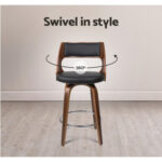 Artiss Set of 2 Wooden Bar Stools - Black BA-TW-8569-BKX2-AB