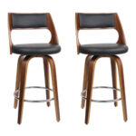 Artiss Set of 2 Wooden Bar Stools - Black BA-TW-8569-BKX2-AB