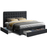 Artiss Double Bed Frame Size with 4 Drawers Grey AVIO BFRAME-F-AVIO-D-CHA-ABC