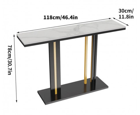 Interior Ave - Pandora Stone Marble Console - Marble & Black V355-IA-CO1-MB