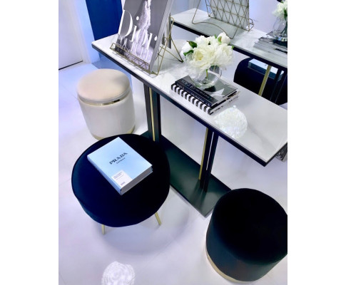 Interior Ave - Pandora Stone Marble Console - Marble & Black V355-IA-CO1-MB