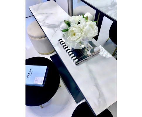 Interior Ave - Pandora Stone Marble Console - Marble & Black V355-IA-CO1-MB