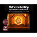 Devanti 60cm Electric Built In Wall Oven Convection Grill Ovens Stainless Steel BIO-C-5F-M7B-BK