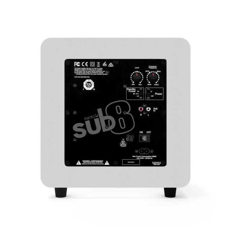 Kanto SUB8 300W 8" Sealed Powered Subwoofer Matte White KO-SUB8VMW-I