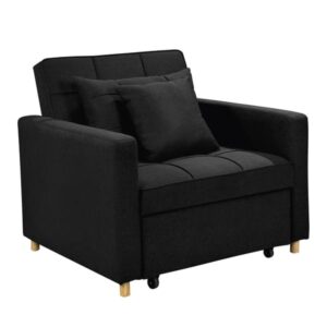 SURI 3-IN-1 Convertible Lounge Chair Bed - Black sofa-ygg-7001-lnn-bk