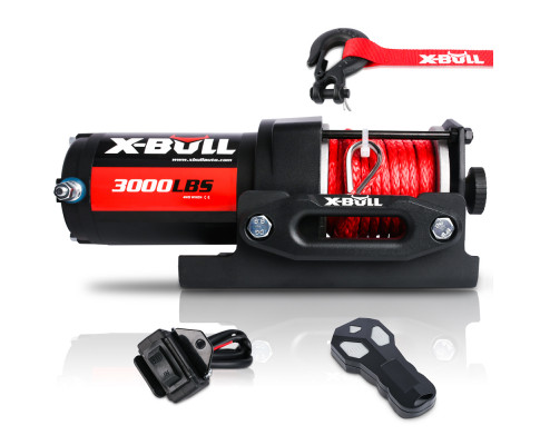 X-BULL Electric Winch 12V Wireless 3000lbs/1360kg Synthetic Rope BOAT ATV 4WD V211-AUEB-AXEW002