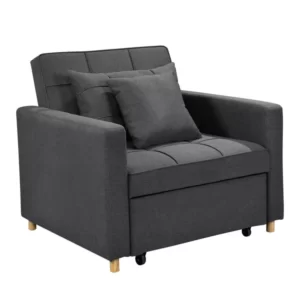 SURI 3-IN-1 Convertible Lounge Chair Bed - Dark Grey sofa-ygg-7001-lnn-dgy