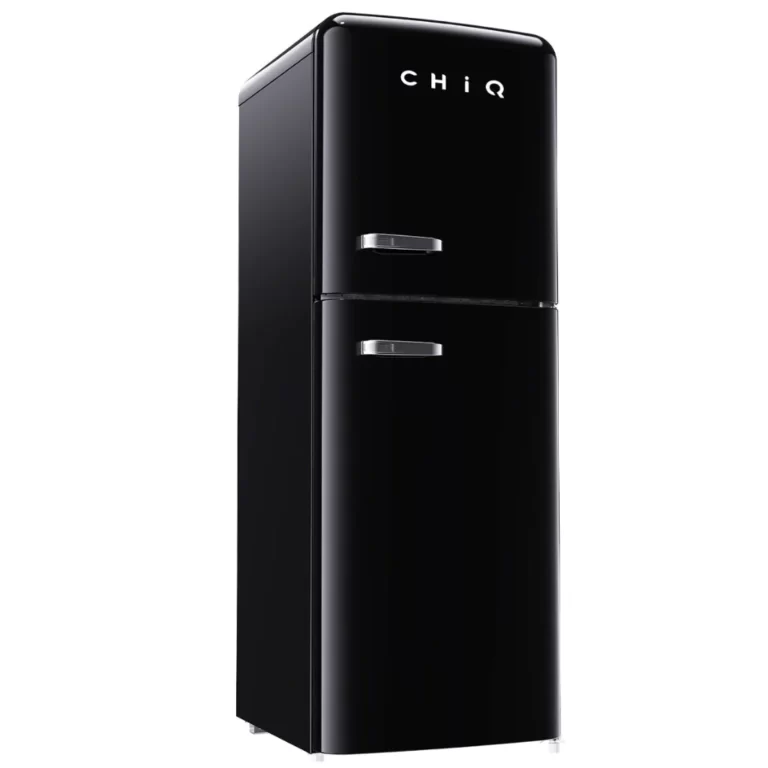 Chiq CRTM200NB 202L Frost Free Retro Style Top Mounted Black Fridge