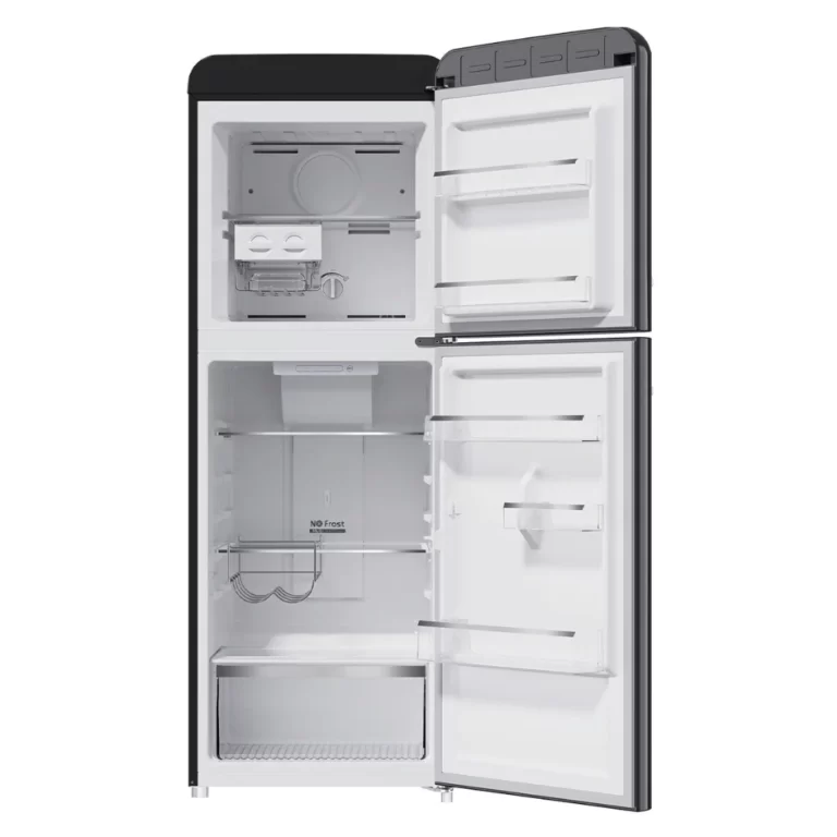 Chiq CRTM200NB 202L Frost Free Retro Style Top Mounted Black Fridge