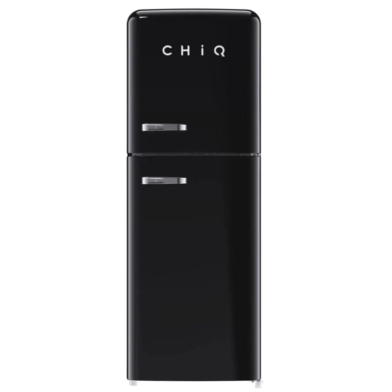 Chiq CRTM200NB3 202L Frost Free Retro Style Top Mounted Black Fridge
