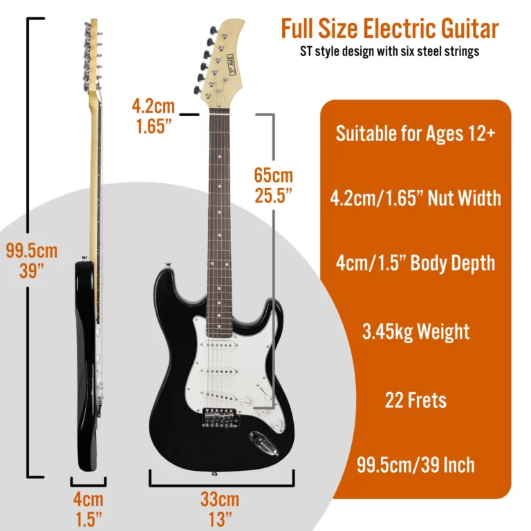 3rd Avenue Electric Guitar Pack - Black NM-XF203ABKPK