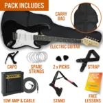 3rd Avenue Electric Guitar Pack - Black NM-XF203ABKPK