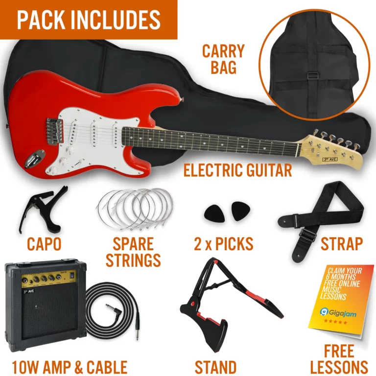 3rd Avenue Electric Guitar Pack - Red NM-XF203ARDPK