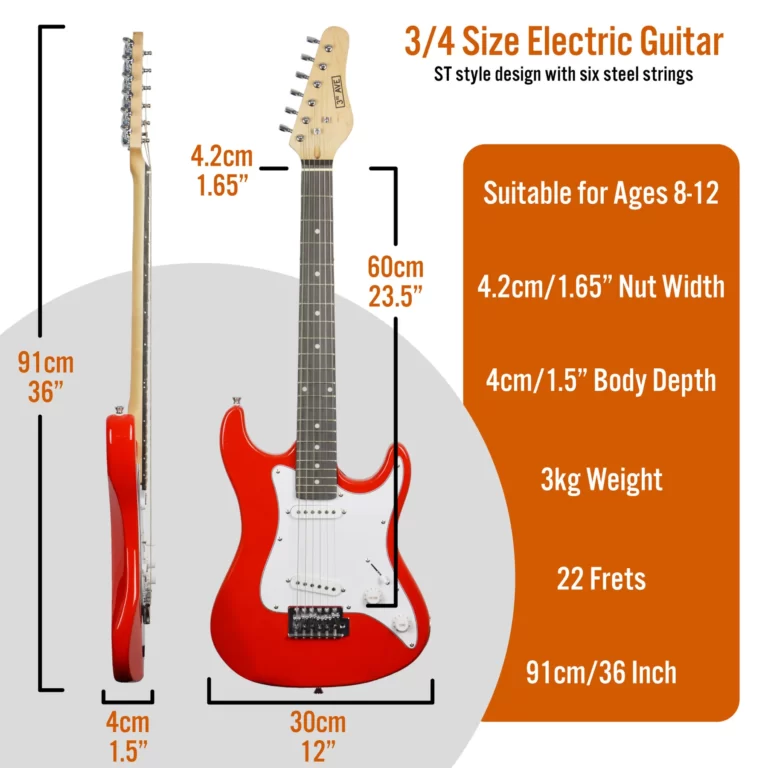 3rd Avenue 3/4 Size Electric Guitar - Red NM-XF203CRDPK