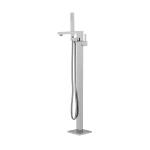 Quadro Floor Standing Bath Spout/Mixer and Hand Shower Unit - Luxury Chrome AGZ-FSM0426