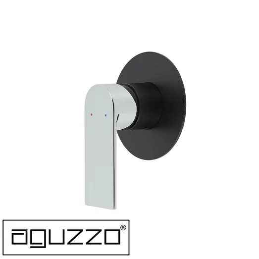 Prato Wall Mounted Bath and Shower Mixer - Luxury Matte Black with Chrome AGZ-PR0809-BC