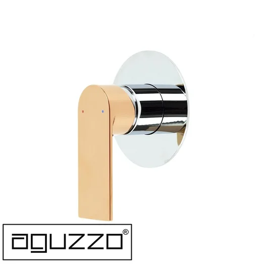 Prato Wall Mounted Bath and Shower Mixer - Luxury Chrome with Rose Gold AGZ-PR0809-CR
