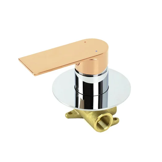 Prato Wall Mounted Bath and Shower Mixer - Luxury Chrome with Rose Gold AGZ-PR0809-CR