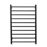 EZY FIT Heated Towel Rail - Round Tube - Dual Wired - Matte Black AGZHTR-RND-600-0855-B