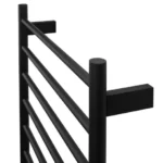 EZY FIT Heated Towel Rail - Round Tube - Dual Wired - Matte Black AGZHTR-RND-600-0855-B