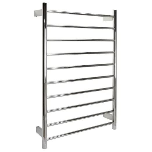 EZY FIT Dual Wired Heated Towel Rail - Polished Stainless Steel AGZHTR-RND-600-0855