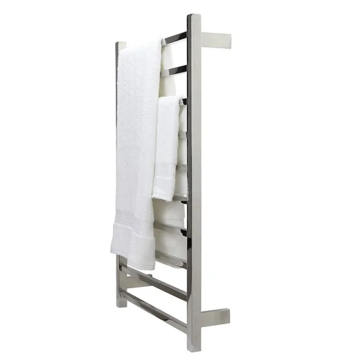 Aguzzo EZY FIT Heated Towel Rail - Square Tube - Dual Wired Polished SS AGZHTR-SQR-600-0858