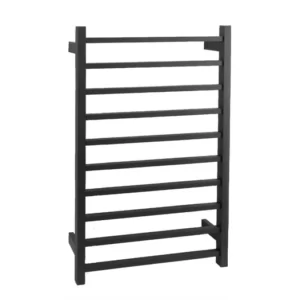 AGUZZO Ezy Fit Dual Wired Square Tube Heated Towel Rail 60 x 92cm - Matte Black AGZHTR-SQR-600-0858-B